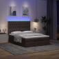 Preview: Ottoman-Bett mit Matratze & LEDs Dunkelbraun 140x200 cm Stoff