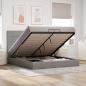 Preview: ARDEBO.de - Ottoman-Bett mit Matratzen & LEDs Taupe 200x200 cm Stoff