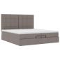 Preview: Ottoman-Bett mit Matratzen & LEDs Taupe 200x200 cm Stoff