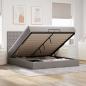 Preview: ARDEBO.de - Ottoman-Bett mit Matratzen & LEDs Taupe 200x200 cm Stoff