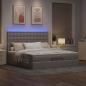 Preview: Ottoman-Bett mit Matratzen & LEDs Taupe 200x200 cm Stoff