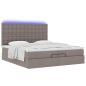 Preview: Ottoman-Bett mit Matratzen & LEDs Taupe 200x200 cm Stoff