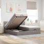 Preview: ARDEBO.de - Ottoman-Bett mit Matratzen & LEDs Taupe 200x200 cm Stoff