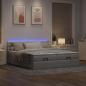 Preview: Ottoman-Bett mit Matratzen & LEDs Taupe 200x200 cm Stoff