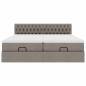 Preview: Ottoman-Bett mit Matratzen & LEDs Taupe 200x200 cm Stoff