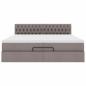 Preview: Ottoman-Bett mit Matratze Taupe 200x200 cm Stoff
