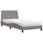 Preview: Bett mit Matratze "Hanko" Taupe 100x200 cm Stoff