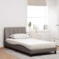 Preview: Bett mit Matratze "Hanko" Taupe 100x200 cm Stoff