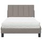 Preview: Bett mit Matratze "Hanko" Taupe 100x200 cm Stoff