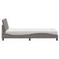 Preview: Bett mit Matratze "Hanko" Taupe 100x200 cm Stoff