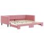 Preview: Tagesbett Ausziehbar Rosa 100x200 cm Samt
