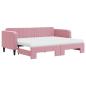 Preview: Tagesbett Ausziehbar mit Matratzen Rosa 80x200 cm Samt