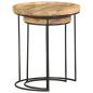 Preview: 2-tlg. Couchtisch-Set Massivholz Mango und Stahl