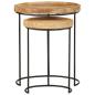 Preview: 2-tlg. Couchtisch-Set Massivholz Mango und Stahl