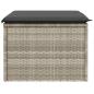 Preview: Gartenhocker mit Kissen Hellgrau 55x55x37 cm Poly Rattan