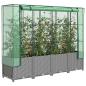 Preview: ARDEBO.de - Hochbeet mit Gewächshaus-Aufsatz Rattan-Optik 160x40x138 cm