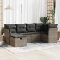 Preview: ARDEBO.de - 6-tlg. Garten-Sofagarnitur mit Kissen Grau Poly Rattan