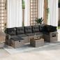 Preview: ARDEBO.de - 8-tlg. Garten-Sofagarnitur mit Kissen Grau Poly Rattan