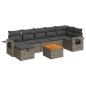 Preview: 8-tlg. Garten-Sofagarnitur mit Kissen Grau Poly Rattan