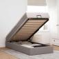 Preview: ARDEBO.de - Ottoman-Bett mit Matratze Taupe 100x200 cm Stoff