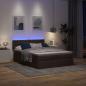 Preview: Ottoman-Bett mit Matratze & LEDs Dunkelbraun 140x200 cm Stoff