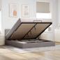 Preview: ARDEBO.de - Ottoman-Bett mit Matratzen & LEDs Taupe 200x200 cm Stoff