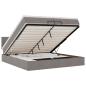 Preview: Ottoman-Bett mit Matratzen & LEDs Taupe 200x200 cm Stoff