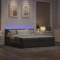Preview: Ottoman-Bett mit Matratzen & LEDs Taupe 200x200 cm Stoff