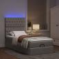 Preview: Ottoman-Bett mit Matratze & LEDs Taupe 90x190 cm Stoff