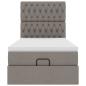 Preview: Ottoman-Bett mit Matratze & LEDs Taupe 90x190 cm Stoff
