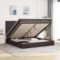 Preview: ARDEBO.de - Ottoman-Bett mit Matratzen Dunkelbraun 200x200 cm Stoff