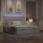 Preview: Ottoman-Bett mit Matratzen & LEDs Taupe 200x200 cm Stoff