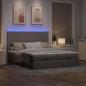 Preview: Ottoman-Bett mit Matratzen & LEDs Taupe 200x200 cm Stoff