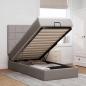 Preview: ARDEBO.de - Ottoman-Bett mit Matratze Taupe 100x200 cm Stoff