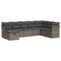 Preview: 8-tlg. Garten-Sofagarnitur mit Kissen Grau Poly Rattan