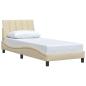 Preview: Bettgestell ohne Matratze "Hanko" Creme 90x200 cm Stoff