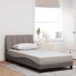 Preview: Bettgestell ohne Matratze "Hanko" Taupe 100x200 cm Stoff