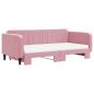 Preview: Tagesbett Ausziehbar mit Matratzen Rosa 100x200 cm Samt