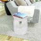 Preview: ARDEBO.de - Hocker/Beistelltisch aus gehämmertem Aluminium Silbern