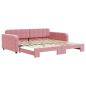 Preview: Tagesbett Ausziehbar Rosa 100x200 cm Samt