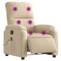 Preview: Massagesessel Elektrisch Creme Mikrofasergewebe