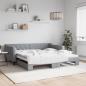 Preview: ARDEBO.de - Tagesbett Ausziehbar Hellgrau 100x190 cm Stoff