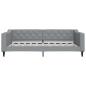 Preview: Tagesbett Ausziehbar Hellgrau 100x190 cm Stoff
