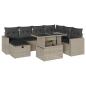 Preview: 8-tlg. Garten-Sofagarnitur mit Kissen Hellgrau Poly Rattan