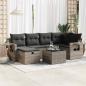 Preview: ARDEBO.de - 7-tlg. Garten-Sofagarnitur mit Kissen Grau Poly Rattan