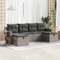 Preview: ARDEBO.de - 6-tlg. Garten-Sofagarnitur mit Kissen Grau Poly Rattan