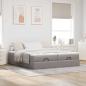 Preview: Ottoman-Bett mit Matratzen Taupe 200x200 cm Stoff