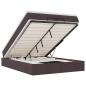 Preview: Ottoman-Bett mit Matratze Dunkelbraun 140x200 cm Stoff