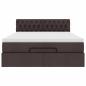 Preview: Ottoman-Bett mit Matratze Dunkelbraun 140x200 cm Stoff