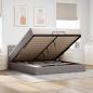 Preview: ARDEBO.de - Ottoman-Bett mit Matratzen & LEDs Taupe 200x200 cm Stoff